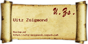 Uitz Zsigmond névjegykártya